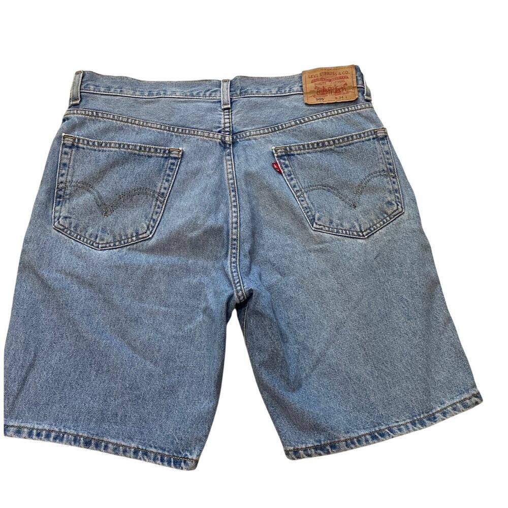 Vintage Levis 505 Shorts Men 34 Light Wash Blue Denim Jorts 1999 90s Regular Fit